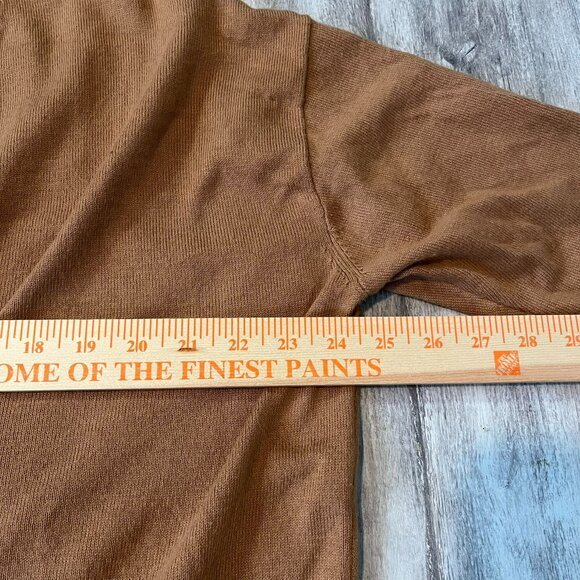 Set of 2 LOFT Sweaters, Large - Camel Relaxed V-Neck and Burgundy Modern Tunic - Picture 7 of 15